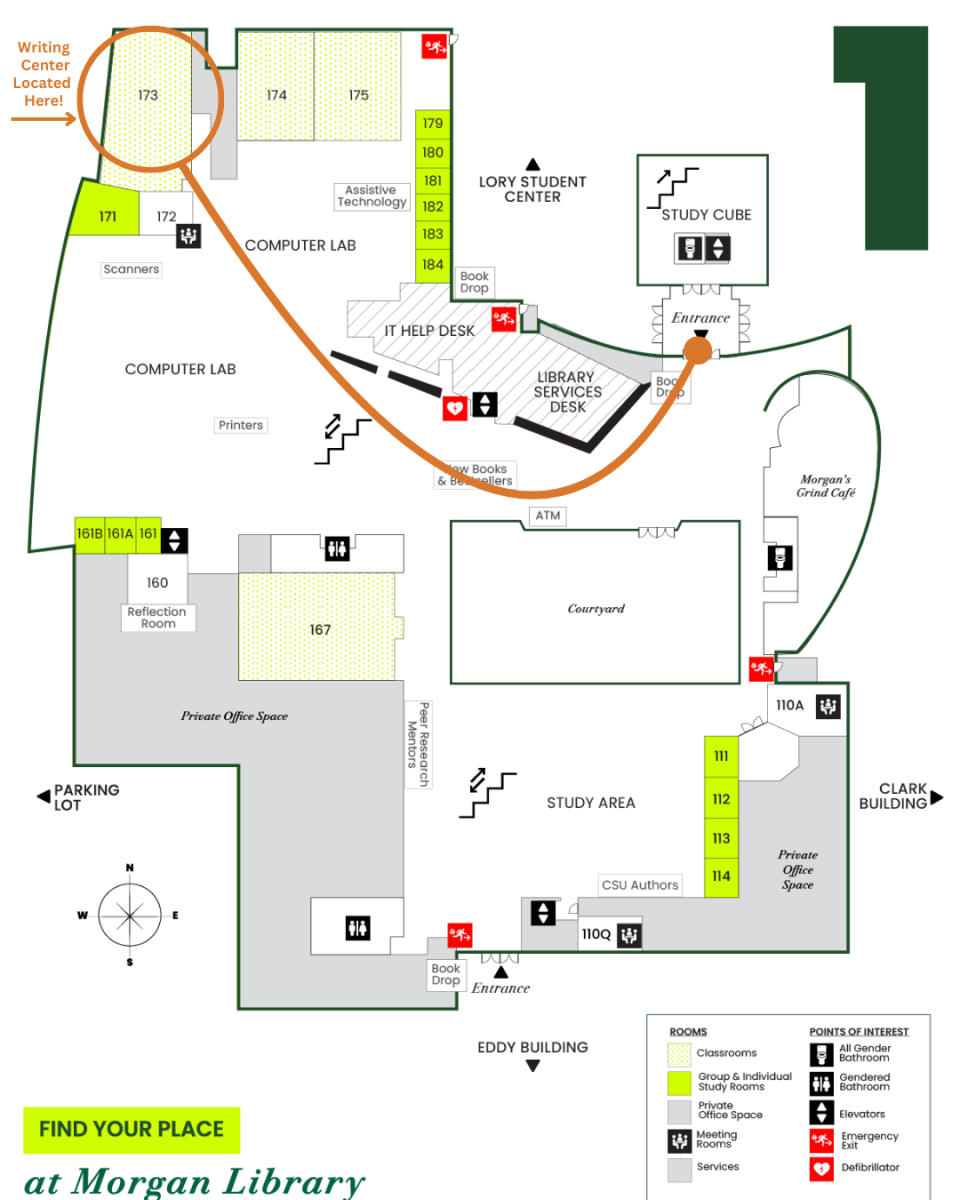 Where to Find Us - Writing Center